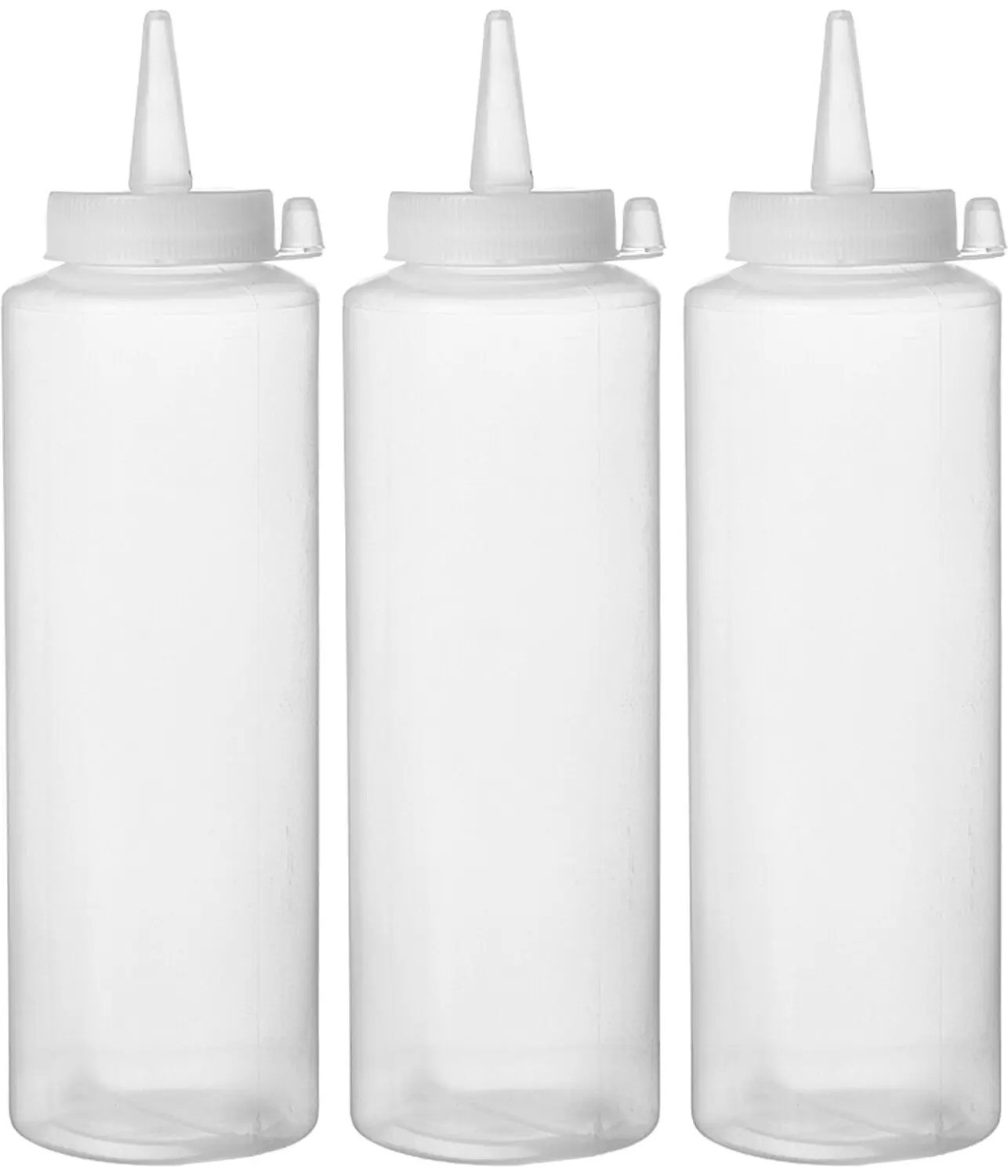 700 ml läbipaistvad kastmepudelid-dosaatorid, 3 tk