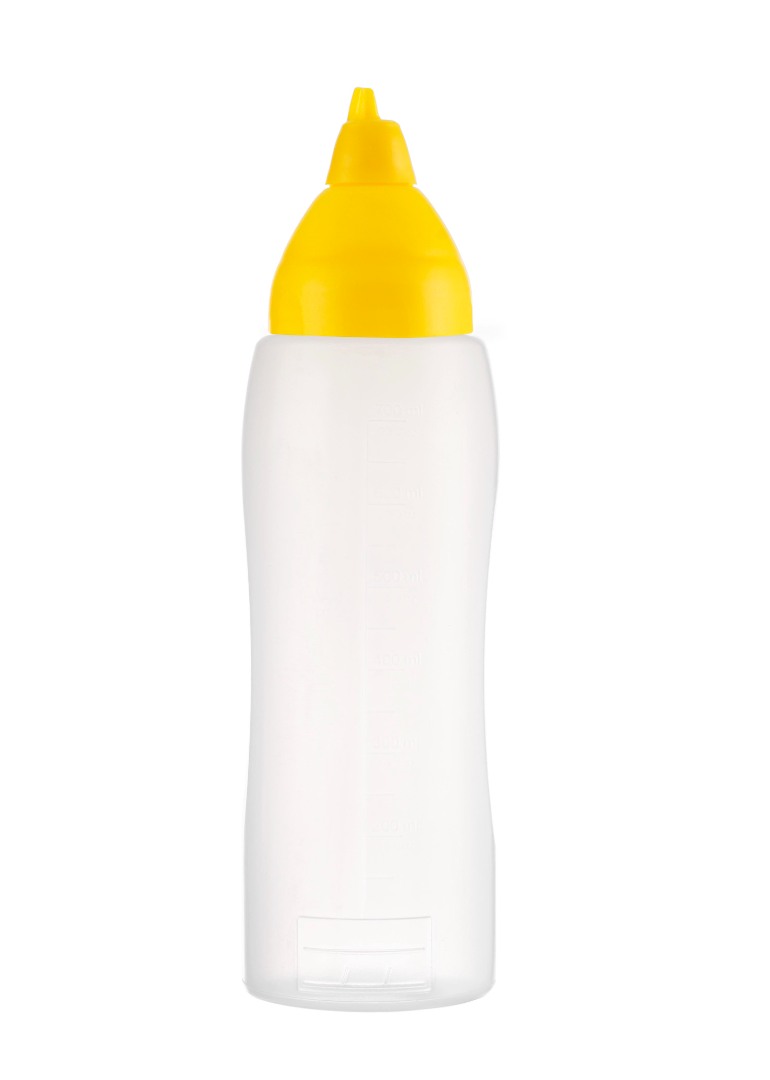 Kastme doseerimispudel tilkumiskindel, kollane 750 ml