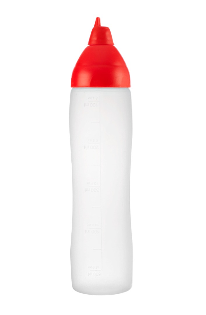 Kastme doseerimispudel tilkumiskindel, punane 500 ml