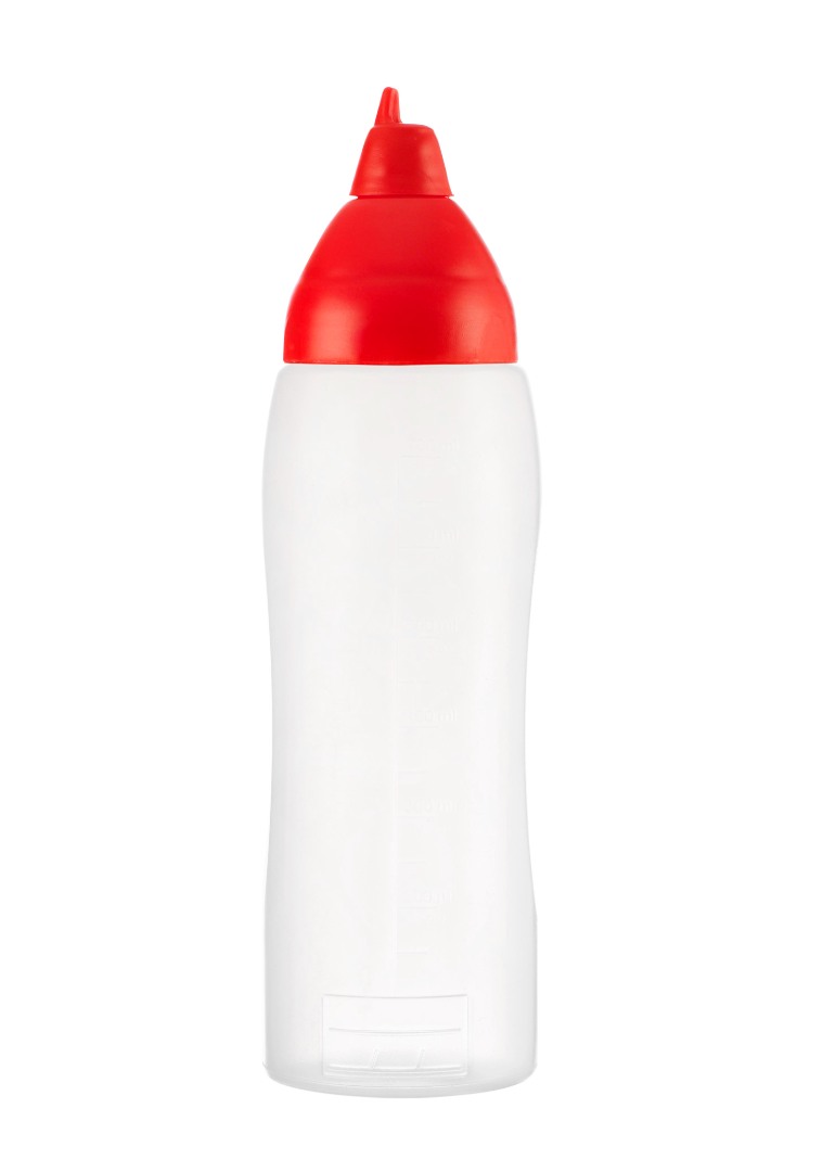 Kastme doseerimispudel tilkumiskindel, punane 750 ml