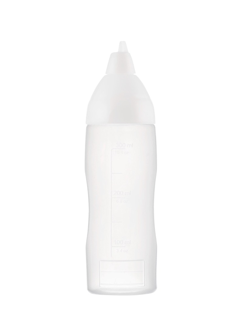 Kastme doseerimispudel tilkumiskindel, valge 350 ml