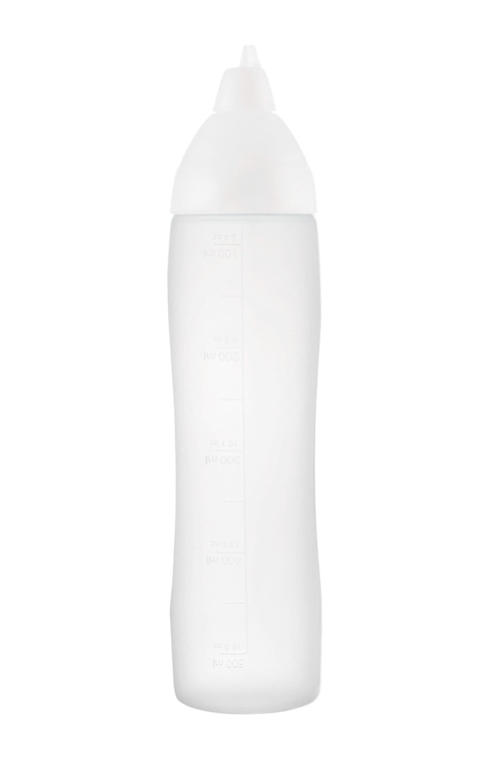 Kastme doseerimispudel tilkumiskindel, valge 500 ml
